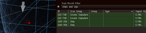 Ship appears in scanning results when resolving a signature