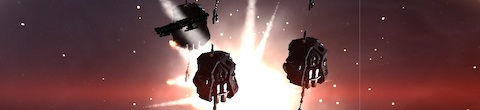 Hangar exploding in w-space