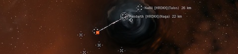 Battlecruiser battle on a wormhole bordering low-sec