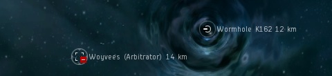 Red-piloted Arbitrator jumps through a wormhole