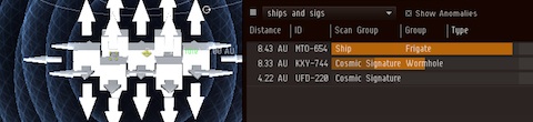 Resolving a frigate on a wormhole