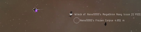 Wreck and corpse of Navy Issue Megathron