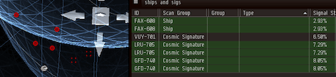 Ship appears when scanning a signature