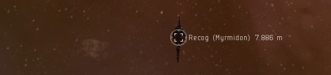 Stalking a Myrmidon sitting in space