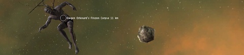 Corpse floating near a rock in w-space
