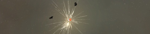 Retriever exploding in a fireball