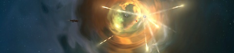 Bestower exploding on the wormhole